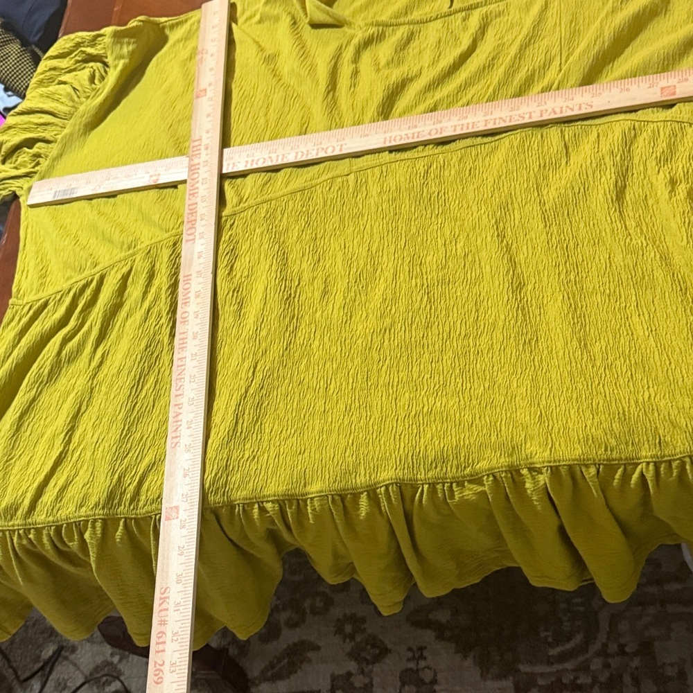 Fp beach el mar super oversized boxy fit mustard yellow Midi Dress Sz medium M - Picture 8 of 9